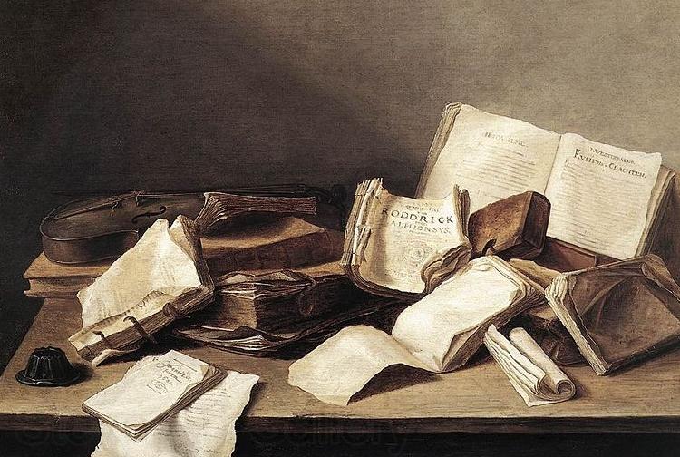 Jan Davidz de Heem Still Life of Books